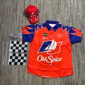 Brand New‎ Adult Medium Old Spice Nascar Cosplay Halloween Costume Shirt Flags